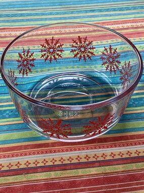 Threshold Winter Snowflakes Bowl in Red